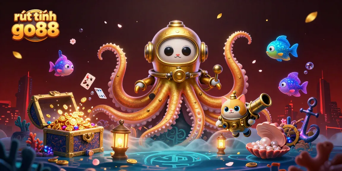 Withdraw money quickly from Go88 with fun cartoon elements and vibrant 3D visuals.