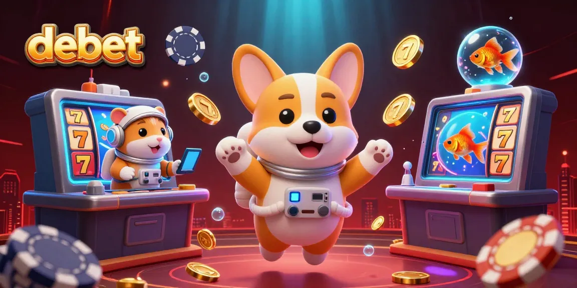 Experience the excitement of debet gaming with a vivid 3D scene featuring lively casino characters and elements.