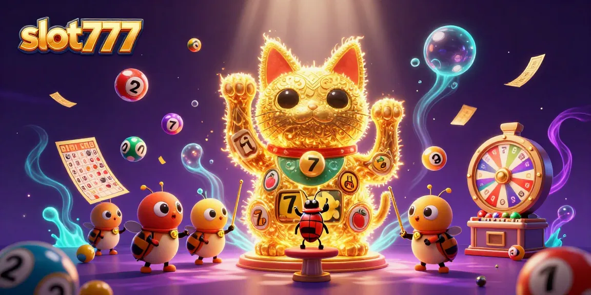 Engage with slot777 through a lively display of animated casino elements and characters.