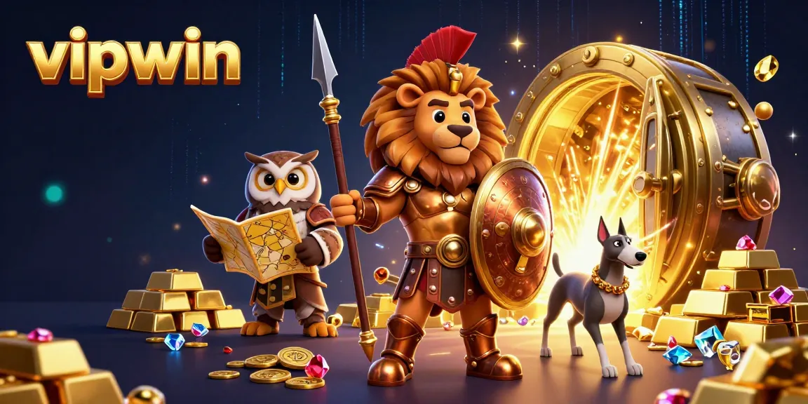 Experience the thrill of vipwin casino adventures with vibrant treasure illustrations and energetic characters.