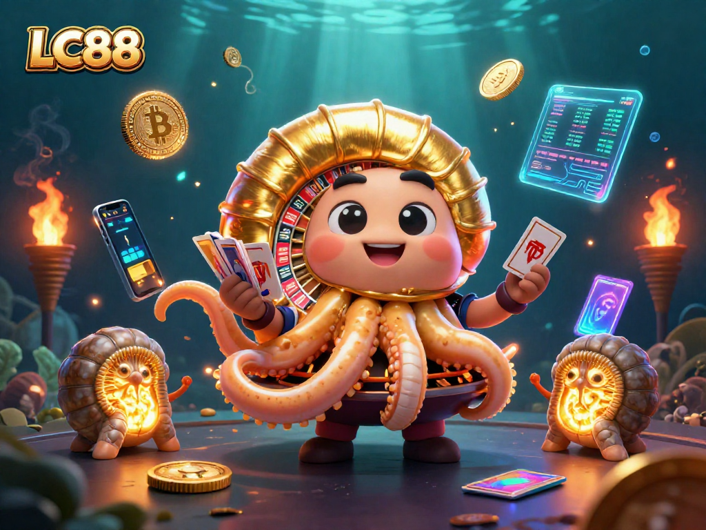 Engage in thrilling gameplay with LC88's dynamic casino experience featuring crypto and card elements.