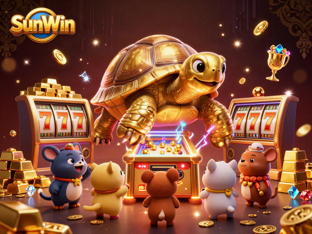 Spin and win with SunWin's exciting slots and vibrant energy in this epic casino scene!