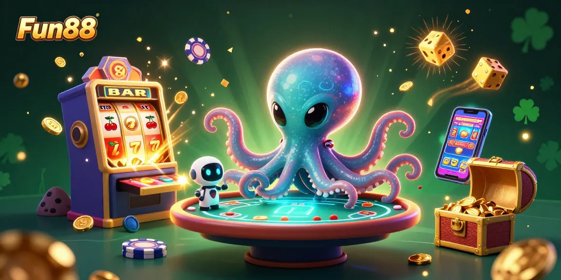 Enjoy thrilling gameplay with Fun88's exciting casino features, showcasing vibrant 3D elements and characters.