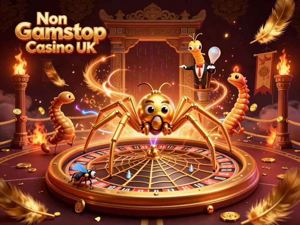 Bet on thrilling games at a Non Gamstop Casino UK with roulette-themed 3D illustration.