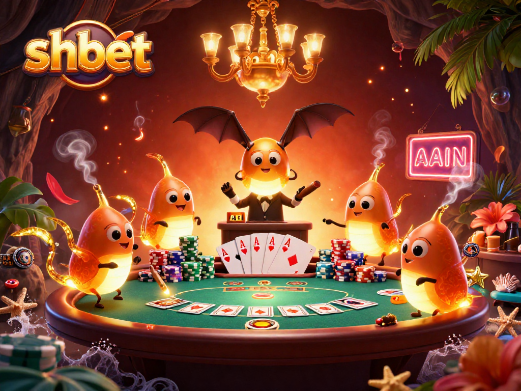 Experience the vibrant action at shbet's cave casino with glowworms and a bat dealer.