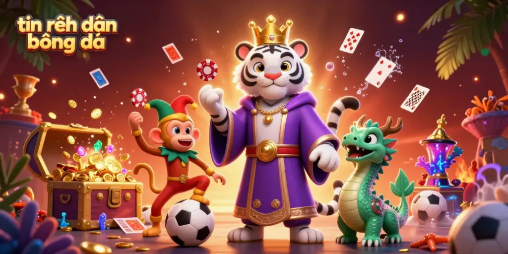 Engaging scene depicting "tin nhận định bóng đá" with sports betting elements and dynamic characters celebrating in a vibrant setting.