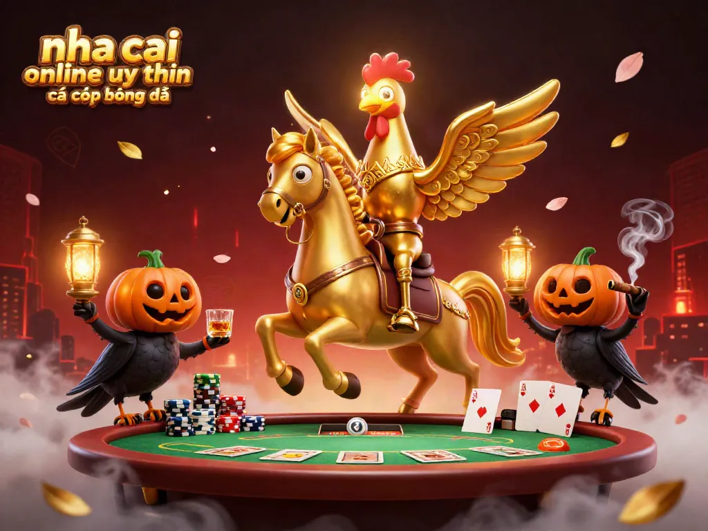 Engage with nha cai online uy tin cá cược bóng đá in an energetic casino scene featuring cartoon characters and vibrant gaming elements.