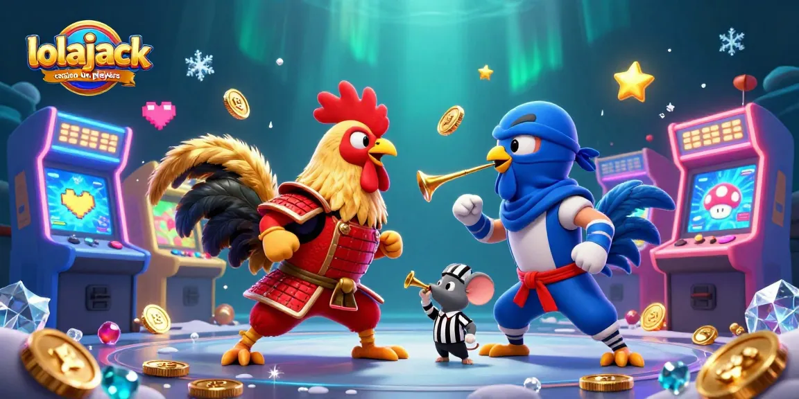 Experience thrilling action at Lolajack Casino UK players with intense rooster battles amidst gaming excitement.