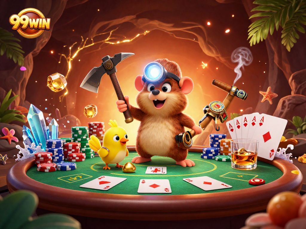 Experience the thrill of winning at 99WIN with an engaging illustration of gambling activity.