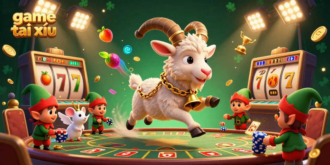 Engage in game tài xỉu at a festive casino with Krampus, an angel mouse, and mischievous elves in 3D.