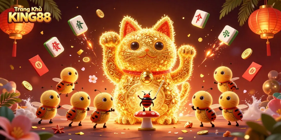 Experience the exciting features of Trang Chủ KING88 with a dynamic 3D casino-themed illustration.