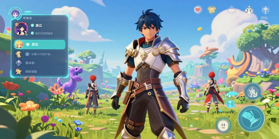 Engaging scene from a hentai game featuring a bold warrior character in a vibrant fantasy world.
