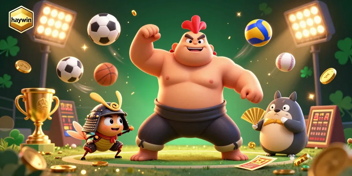 Experience thrilling gaming at Haywin with dynamic characters celebrating casino action amidst stunning visuals.