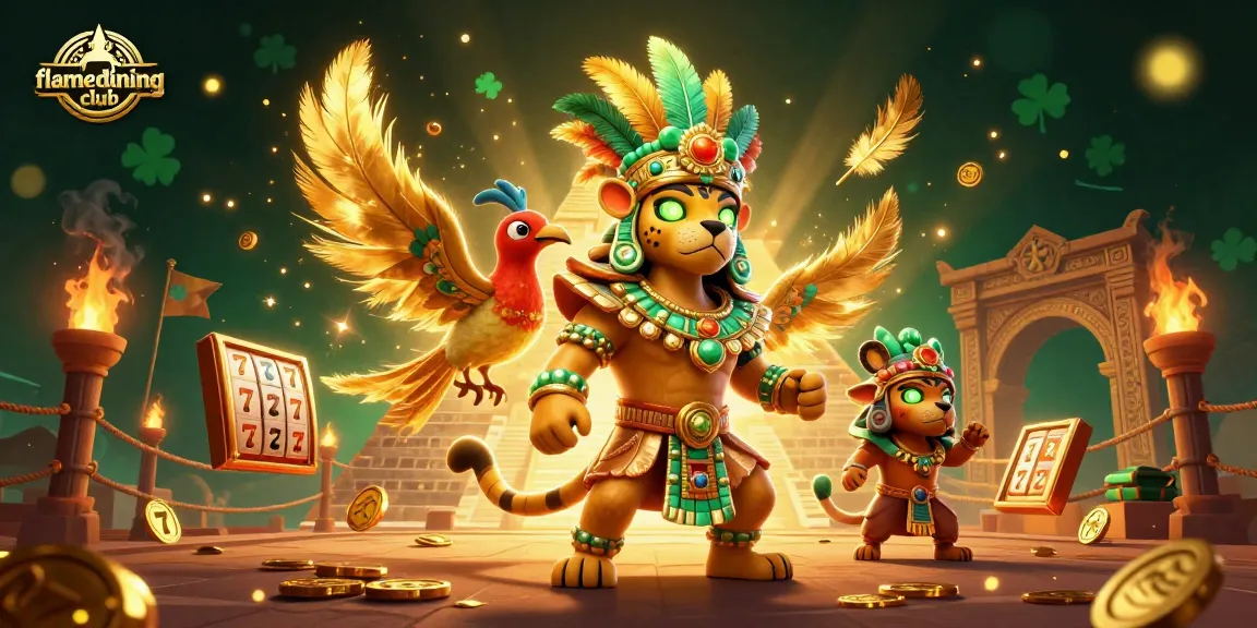 Engage with flamediningclub's thrilling slots in a vibrant 3D casino scene packed with rich details.