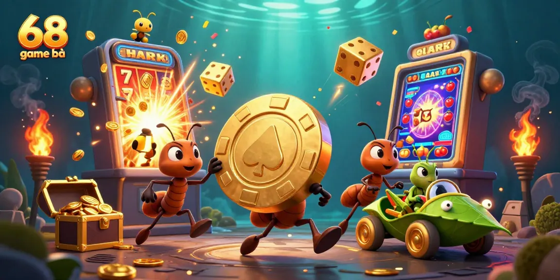 Experience fun and thrill with 68 game bài as ants embark on a daring heist in this vibrant casino scene.