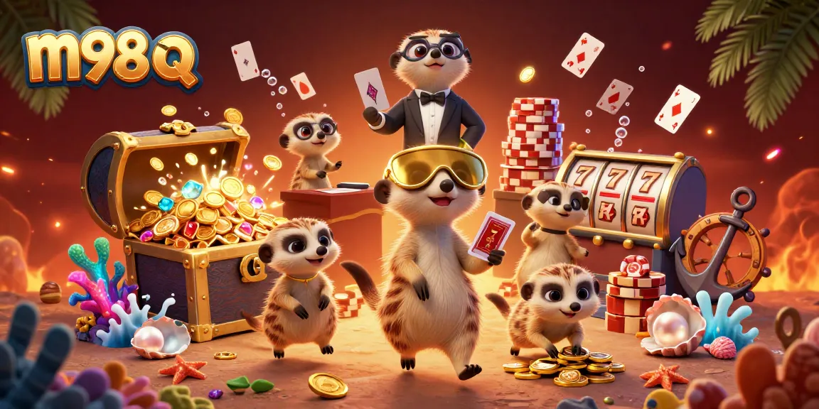Engage with the m98 q casino experience featuring exuberant meerkats, dynamic gaming elements, and vibrant underwater treasures.