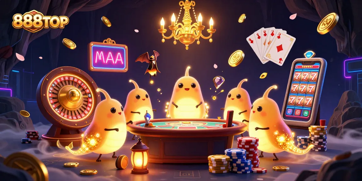 Play exciting casino games at 888TOP as glowworms illuminate the vibrant underwater scene.