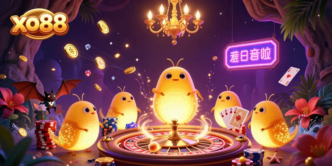 Experience excitement at xo88 with a captivating glowworm casino scene and glowing elements.