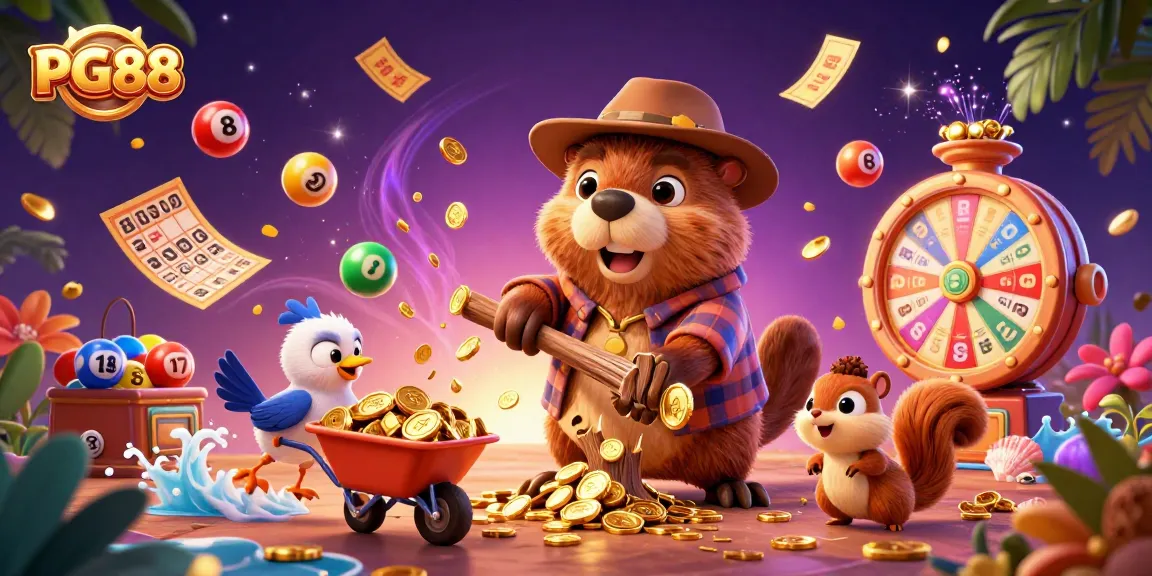 Experience jackpot excitement at PG88 with vibrant characters and gambling elements in a rich casino scene.